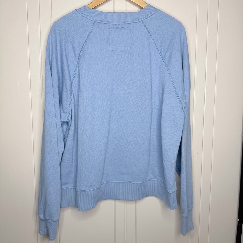 American Eagle Light Blue Crewneck Sweatshirt with Logo & Daisy Design - Picture 7 of 7
